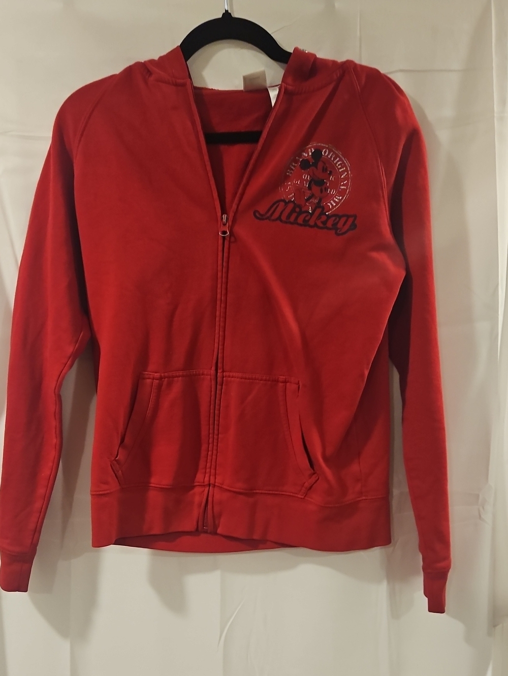 Disney Red Mickey Zip-Up Hooded Utility Jacket
